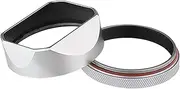 Metal Lens Hood for Fujifilm X100VI Camera - Silver with 49mm UV Filter Adapter Ring(LH-X54W N)