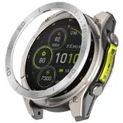 For Garmin Fenix 8 51mm AMOLED Version Metal Bezel Scratch Resistant Protective Ring - Silver+Grey Multicolor Silver Grey