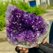 3.87LB Natural Amethyst geode quartz cluster crystal specimen Healing