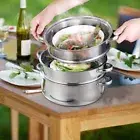 3 Tier Steamer Pot with Steaming Racks, Stainless Steel Food Steamer wit...