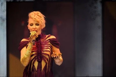 Kylie Minogue performs at the Arena of Geneva 2008 Music Old Photo 1