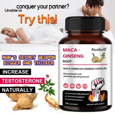 5 in 1 Max Potency Maca Root Blend Goat Weed Ginseng Saw Palmetto 2000mg