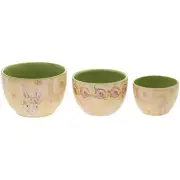 Boston International - 3 Sized Nesting Prep Bowls - Bunny Flower Crown