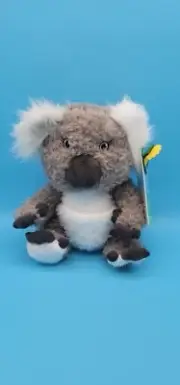 Koala Plush Grey Stuffed Animal Little Brownie Bakers Eucalyptus Leaf Pouch 10"