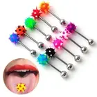 5/10Pcs Tongue Bars Stainless Steel Barbell Rings Mixed Ball Piercing Jewsn