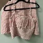 American Eagle Gingham Skirt Set Size Medium Crop Top And Large Skirt NWT