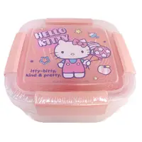 在飛比找樂天市場購物網優惠-小禮堂 Hello Kitty 方形四扣瀝水籃保鮮盒 150