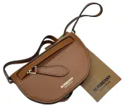 NEW Burberry Olympia Micro Leather Crossbody Card case Pouch Shoulder bag Brown