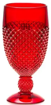 Goblet - Addison Pattern - Red Glass - Mosser USA