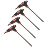 4pcs T-Handle Ball End Hex Key 5mm S2 Metric Size Wrench for Auto Maintenance