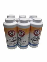 Lot of 6 Arm & Hammer Talc-Free Foot Powder Odor Control Corn Starch 5.0 oz Ea