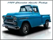1959 Chevrolet Apache Pickup Truck New Metal Sign: LARGE SIZE 12 X 16