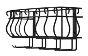 Mango Steam Balcony Wall Mounted Wine Rack Shelf with Stemware Holder - Black