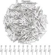 DICOSMETIC 100Pcs Alloy Lightning Charms Lightning Bolt Charms 27x7.5x2mm Thunder Charms Tiny Flash Charms Tibetan Charms Pendants for Jewelry Making, Hole: 2mm, Alloy