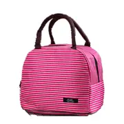 2Pcs Cooler Insulated Canvas Picnic Stripe Lunch Box Storage Bag For Unisex Thermal Food