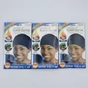 3 Donna Argan & Black Castor Treatment Oil Spandex Dome Wig Cap Black XL Wig Cap