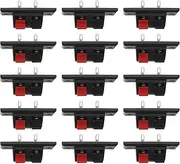 eMagTech 15PCS 2 Pin Speaker Terminal Block Pring Push Release Connector Audio Cable Terminals Strip Block Compatible with Speaker with Switch