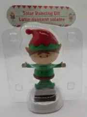 Solar Dancer Powered Dancing Merry Christmas Santa's Helper ELF Bobble Head 20z