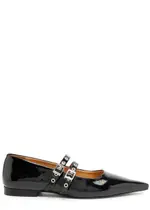 Ganni Patent Leather Ballet Flats - Black - 40 (IT40/ UK7) 40 (IT40/ UK7)