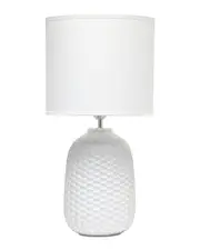 Lalia Home 20.4in Tall Traditional Ceramic Purled Texture Bedside Table Desk Lamp