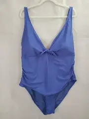 New Nicole Miller Women's (3X) Blue Yonder 1 Pc Swimsuit w/Sweetheart Center Tie