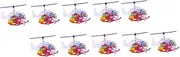 Kisangel 10Pcs Wind Up Plastic Helicopter for Fun Clockwork Flying Safe and Playthings for Parties Birthdays and School Activities