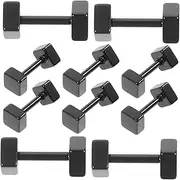 [WESIEVYA] 10pcs Dumbbell Earrings Dumbbells Dumbells Mens Earrings Men Earrings Earrings Fake Earring Earrings for Men Small Dangle Earrings Tiny Earrings Black Titanium Steel