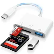 USB C SD Card Reader for iPhone 15, USB C to Micro SD Memory Card Adapter for...