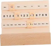 Operitacx Wood Perpetual Calendar Block Elegant Mini Calendar for Tabletop Display Date Planner for Home Office Friends Family Monthly Weekly Organizer