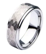 Inox Stainless Steel Hammered Ring Sz 12