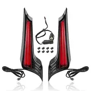 Motorcycle Filler Panel Lights LED Rear Fender Turn Signal Running Brake Lamp Fit for Harley Touring Steet Glide Road King Special 2014-2023 (Black Housing Red Lens)