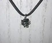 Handmade black tourmaline crystal silver wire wrapped pendand