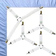 FIBOOMERANG Bed Sheet Clips - Fitted Straps Fasteners X-Large, White