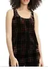 J. Crew Black Stewart Tartan Velvet Plaid Sleeveless Top Womens Size 0 Petite