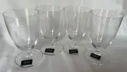 NEW ~ MIKASA ~ "NICOLE" 6" LEAD CRYSTAL ICE TEA BEVERAGE 4 PIECE SET ~ AUSTRIA