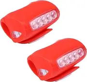 2Pcs Lights for Cycling Red LED Warning Light Easy to Attach Bike Headlight and Taillight for Enhanced Safety During Night Riding
