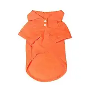 Puppy Solid Color Buttoned Polo Shirt Pet Clothes T-Shirt orange XL