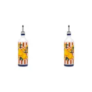 2PK Porto Valentina Porcelain Oil Bottle Pourer Container Liquid Dispenser 750ml