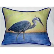 Betsy Drake HJ027 Blue Heron Art Only Pillow 15 x22