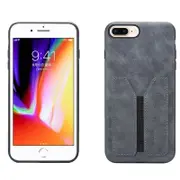 Denior For Apple iPhone 7 Plus /8 Plus Leather Case with Elastic Wallet Card Holder Slot Pocket Cover – Grey