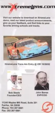 2002 XtremeLens Chevy Corvette VIR SCCA Trans-Am handout