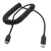 COILED CABLE USB-C TO TYPE-C FAST CHARGER CORD POWER WIRE for PHONES & TABLETS