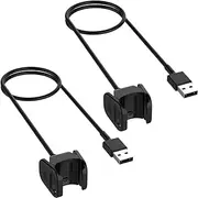TECHGEAR [ 2 Pack Replacement USB Charger Cable Compatible with Fitbit Charge 4, Charge 3 USB Charging Power Cable Compatible with both Fitbit Charge 4 & Charge 3, Health & Fitness Tracker Wristband