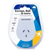 NEW Go Travel Slim Euro & Bali Outbound Travel Adaptor USB-A + USB-C By Anaconda