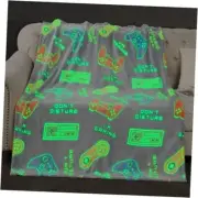 Gaming Blanket Toys Gifts for Boys - Glow in The Dark Game Grey Green