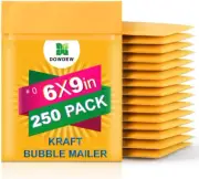 Kraft Bubble Mailers [250 Pack] Mailing Packing Envelopes #0 (6" X 9")
