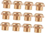 Generic 12pcs Flat Head Muffler Bronze Muffler Vent Muffler Pneumatic Exhaust Muffler Valve Fitting Pneumatic Muffler Exhaust Muffler Male Exhaust Muffler Metal