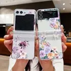 Shockproof Rose Flower Case For Samsung Galaxy Z Flip6 Flip5 Flip4 3 Clear Cover