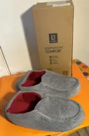 Cozy Microfiber Padded Slippers In Slip Rubber Sole Ladies XL 9.5-10.5 Orig $20