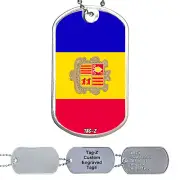 Andorra Flag Military Dog Tag Necklace - Customized - Tag-Z